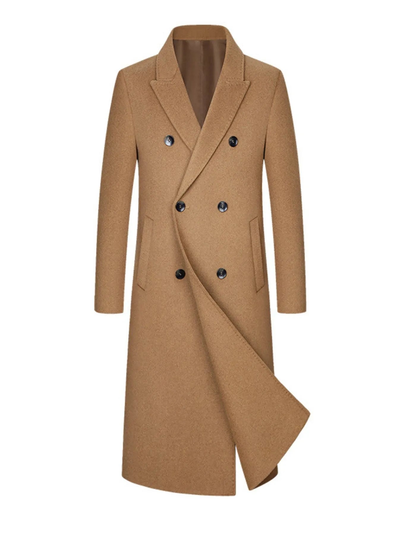 Men’s Plus Size Wool Blend Longline Coat