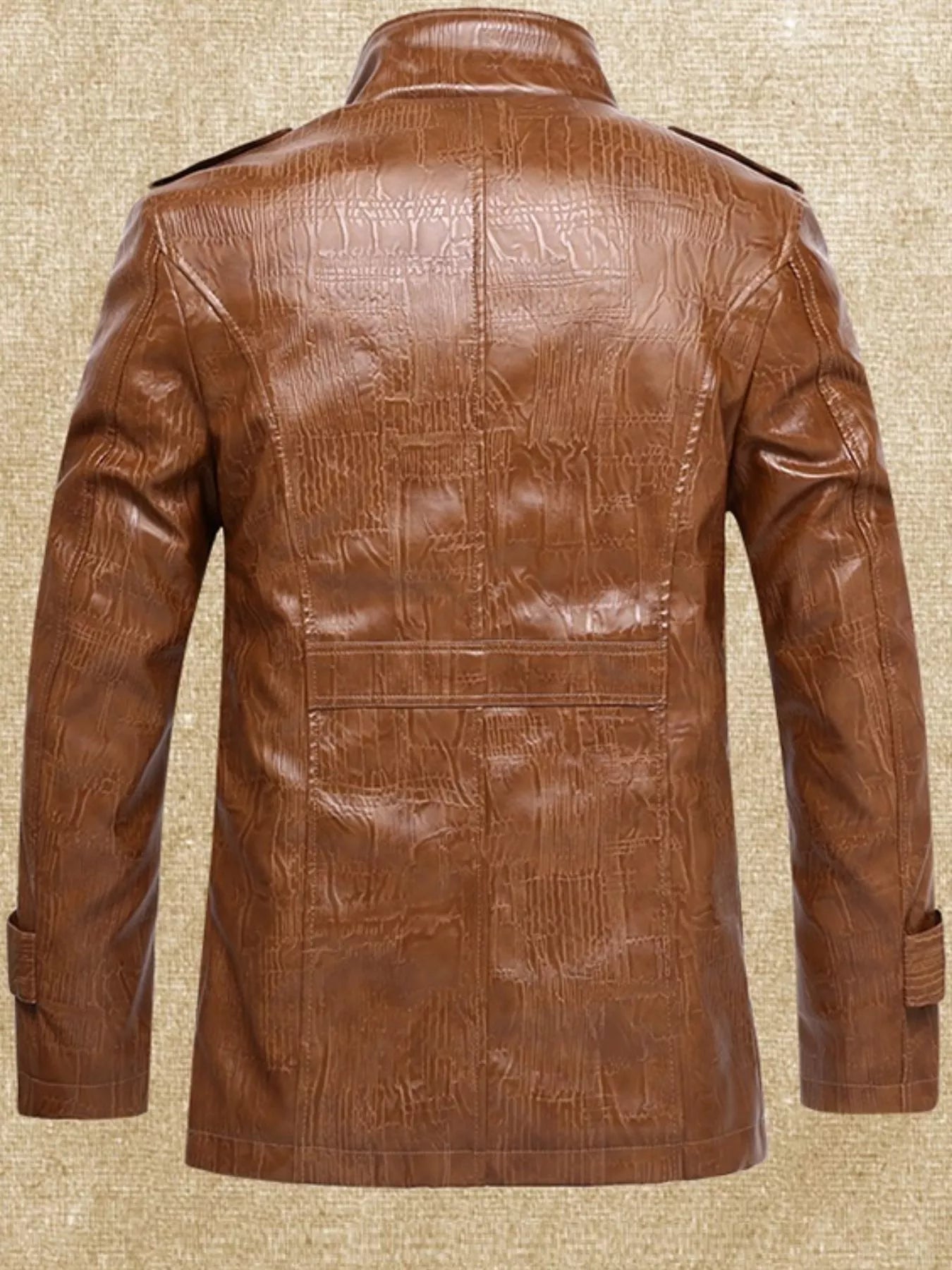 Men’s Plus Size Fleece-Lined Button-Up Coat