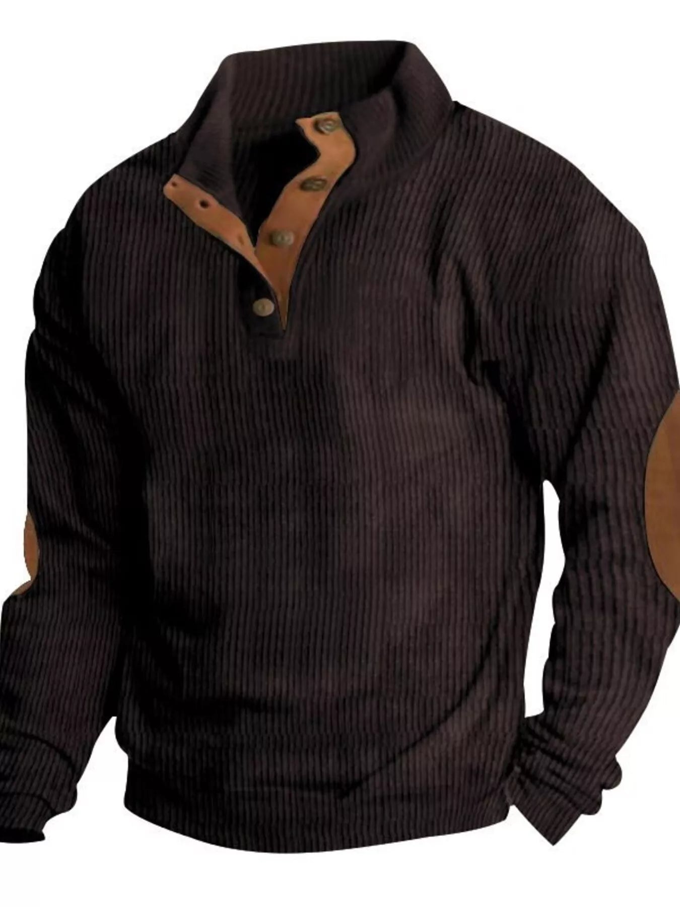 Men's Full Size Button Detail Long Sleeve Sweatshirt Plus Size