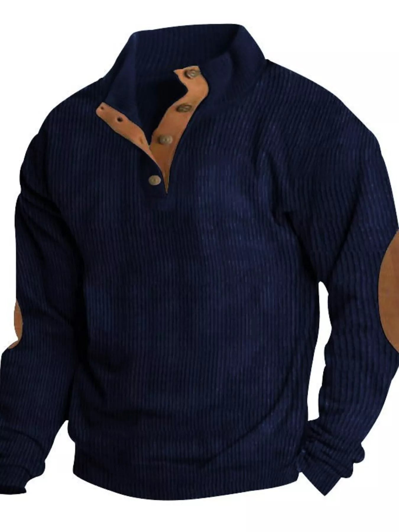 Men's Full Size Button Detail Long Sleeve Sweatshirt Plus Size