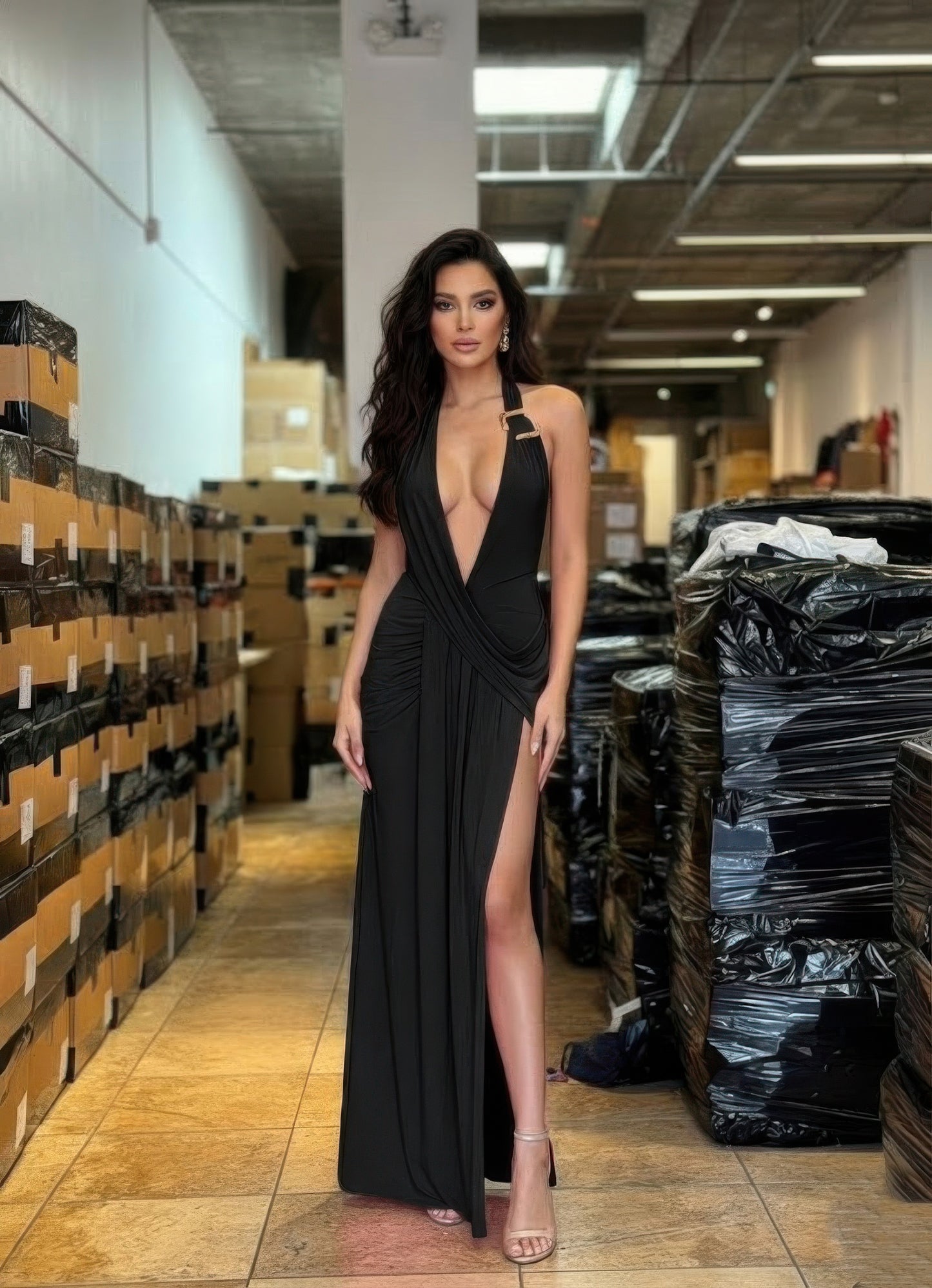 Plunging, Deep V-neckline In A Halter Style