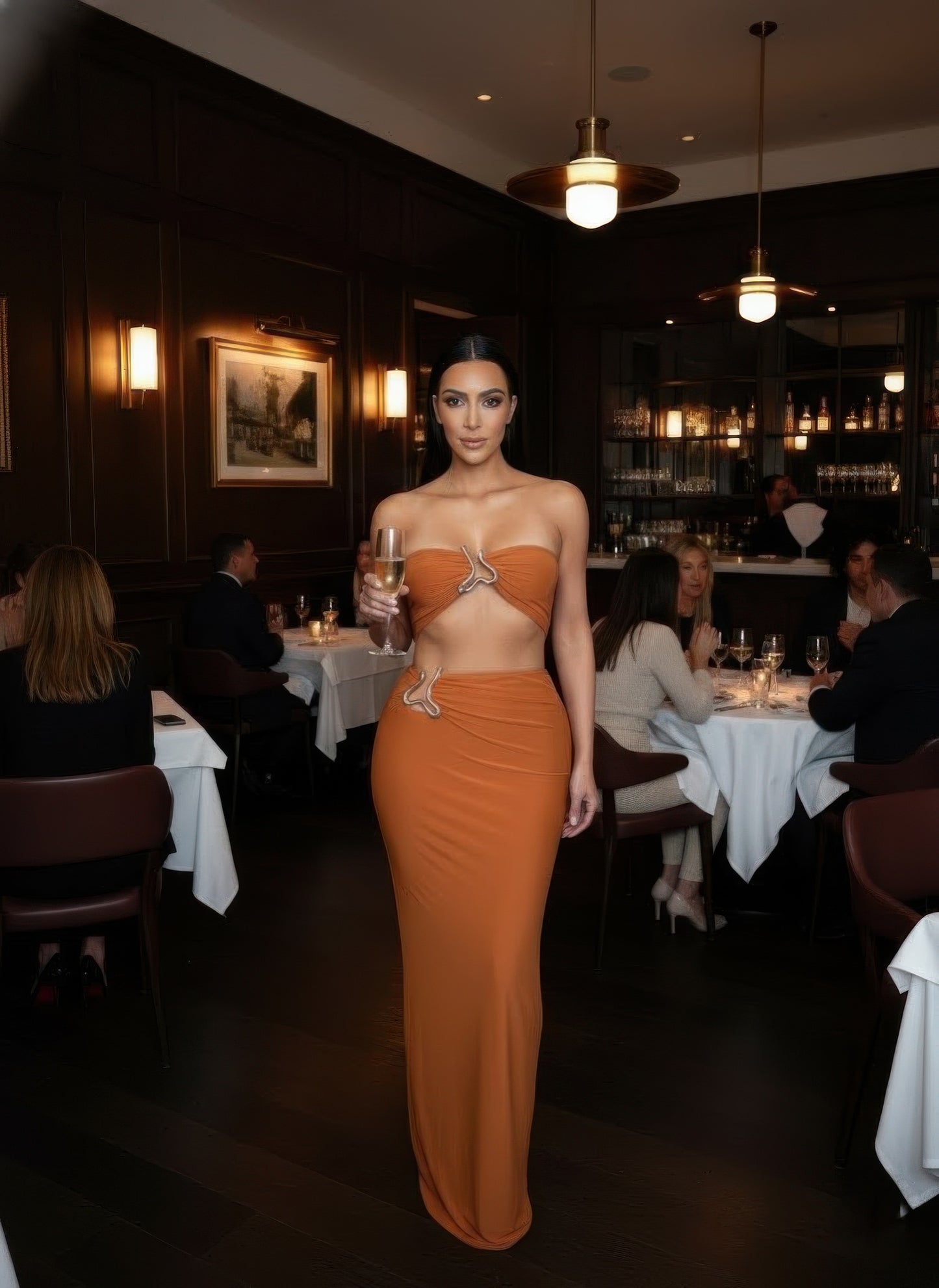 Tube Top Trim Detail Skirt Set