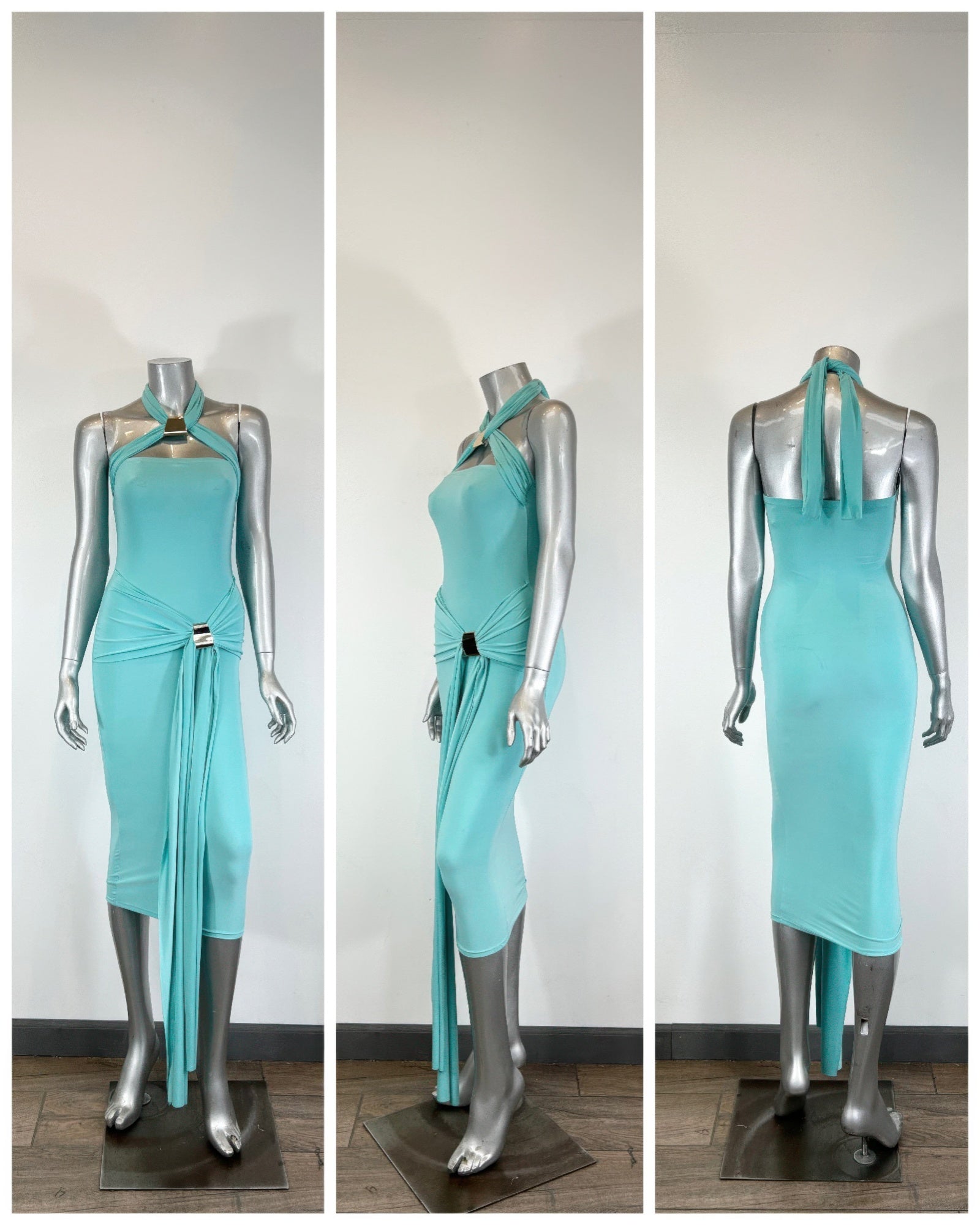 Halter-style Bodycon Midi Dress