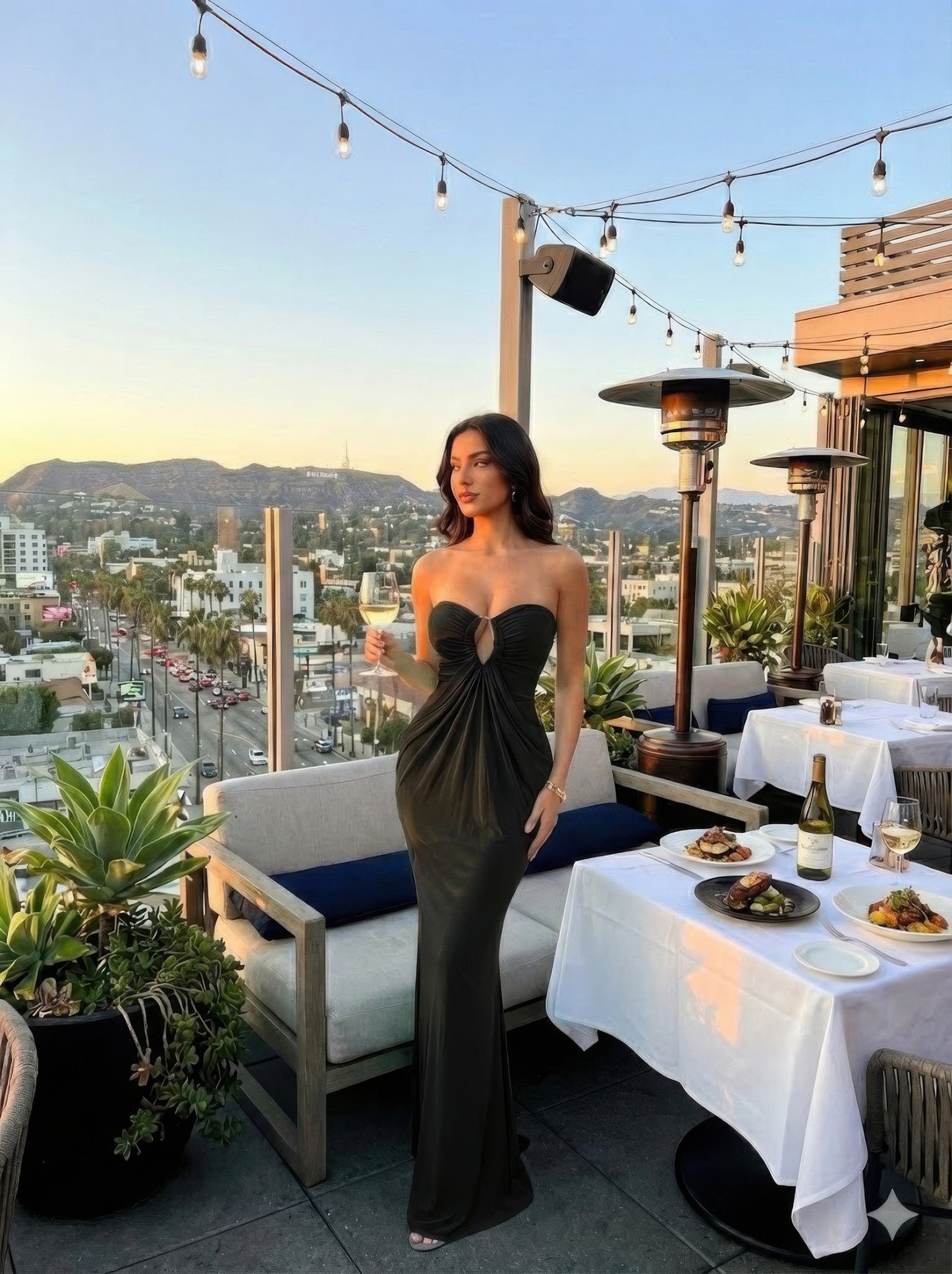 Glamour With Modern Construction Maxi Dress