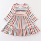 Stripe print girl dress