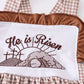 Khaki he is risen embroidery girl set