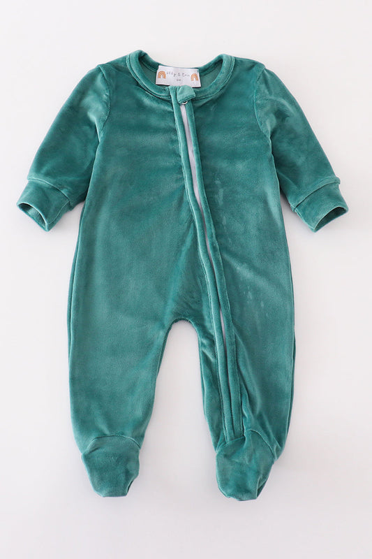 Baby forest velvet boy romper