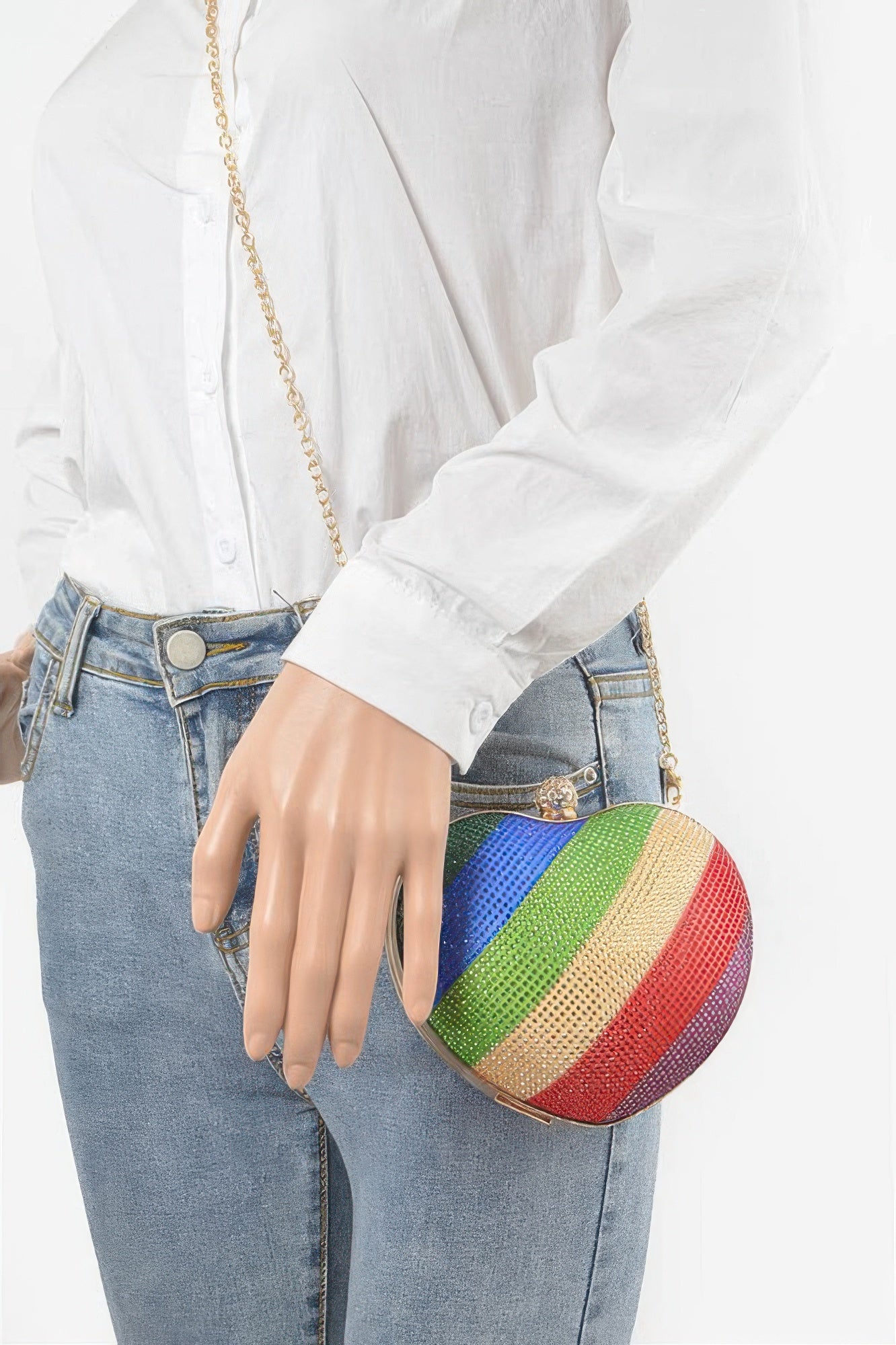 Rhinestone Hotfix Multi Color Clutch