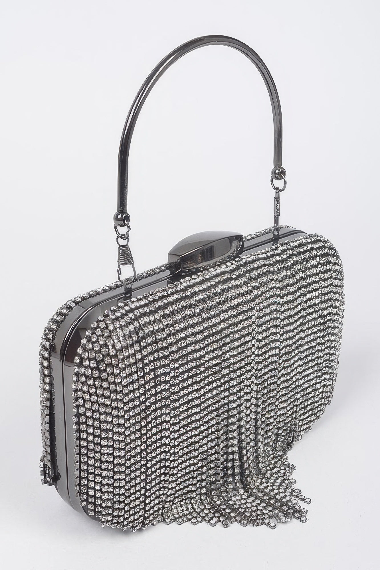 Rhinestone Fringe Hard Clutch