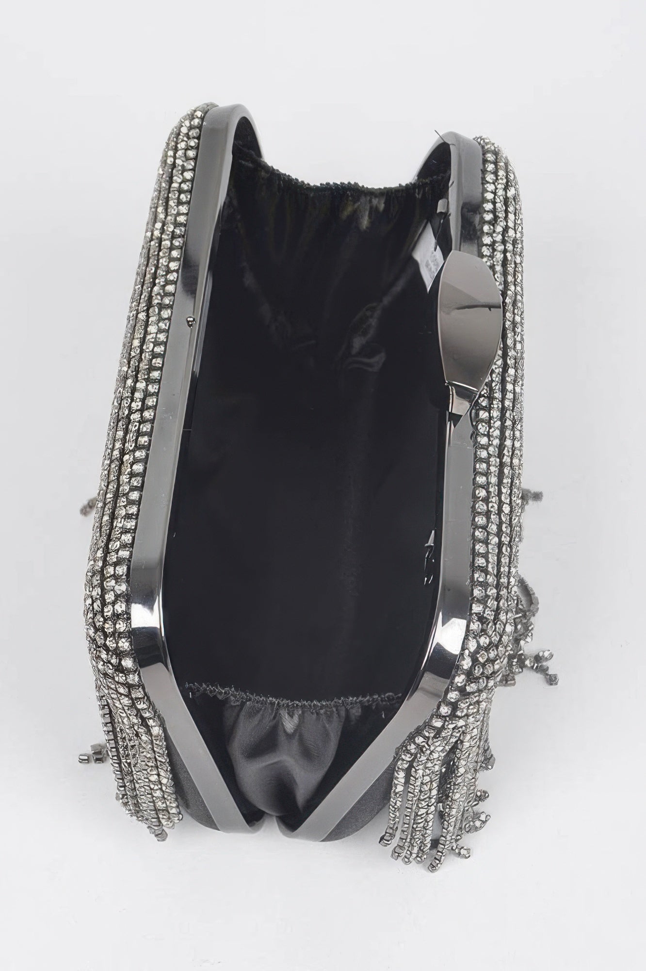 Rhinestone Fringe Hard Clutch