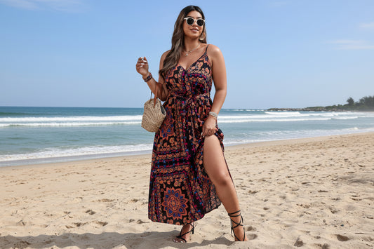 Boho Bloom Plus Size Floral Maxi Dress