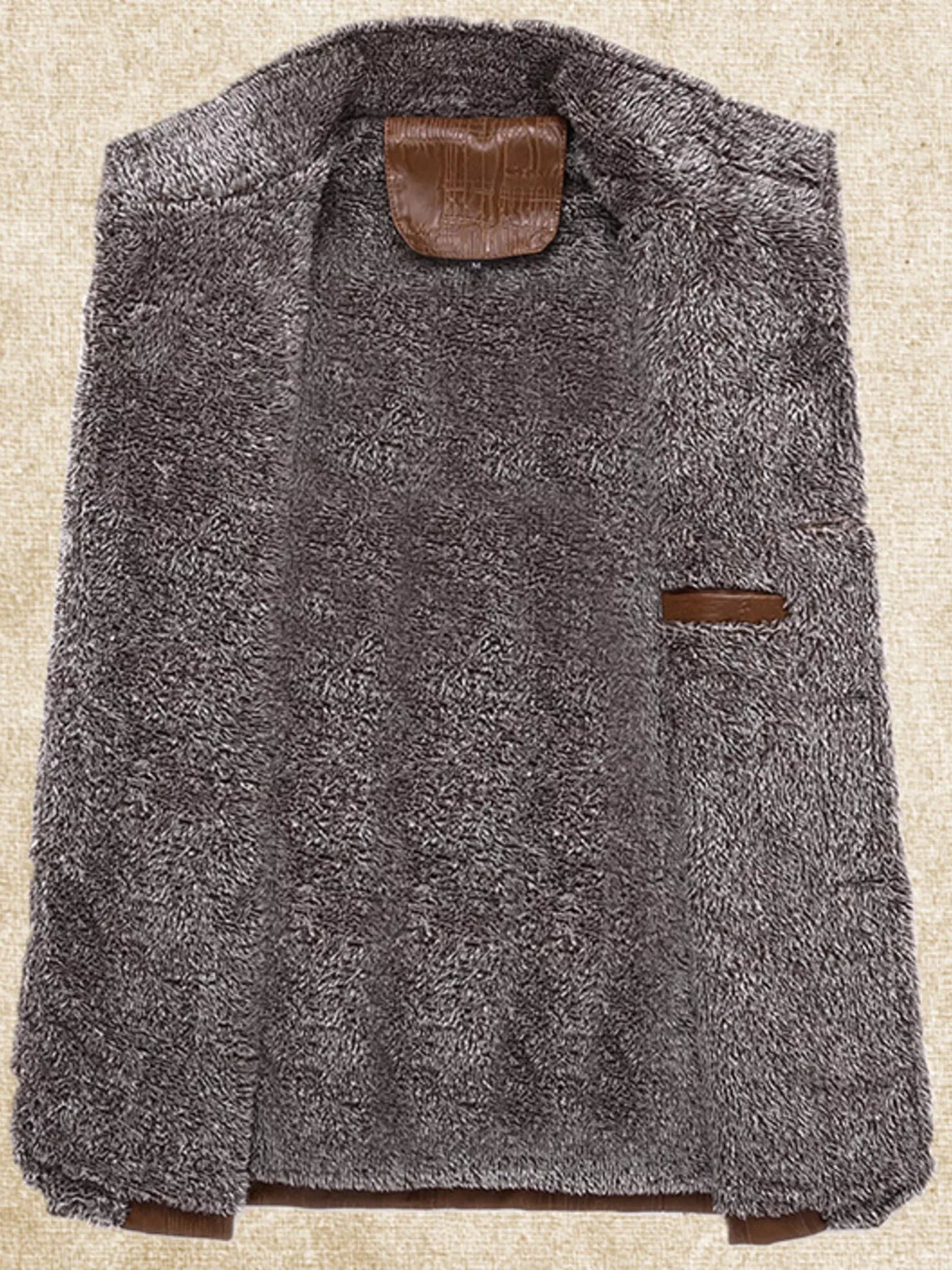 Men’s Plus Size Fleece-Lined Button-Up Coat