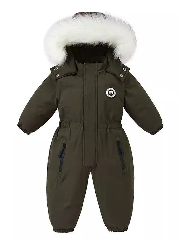 Children's Faux Fur Hood One-Piece