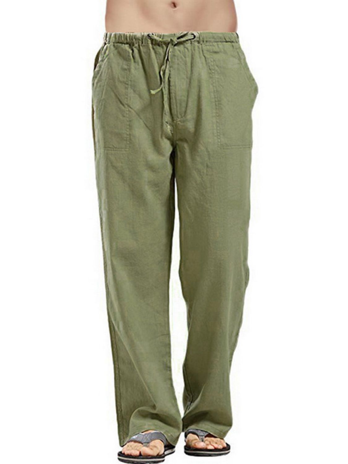 Men's Full Size Drawsting Straight Leg Pants Plus Size