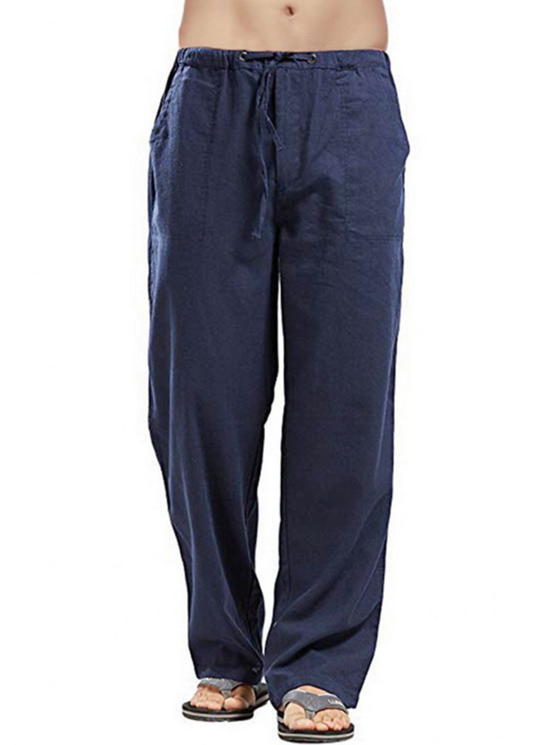 Men's Full Size Drawsting Straight Leg Pants Plus Size