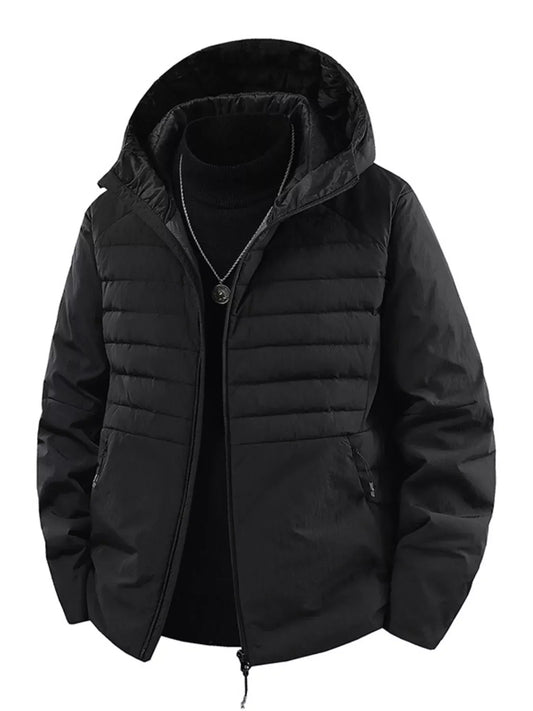 Men's Plus Size Lightweight Hooded Puffer Jacket
