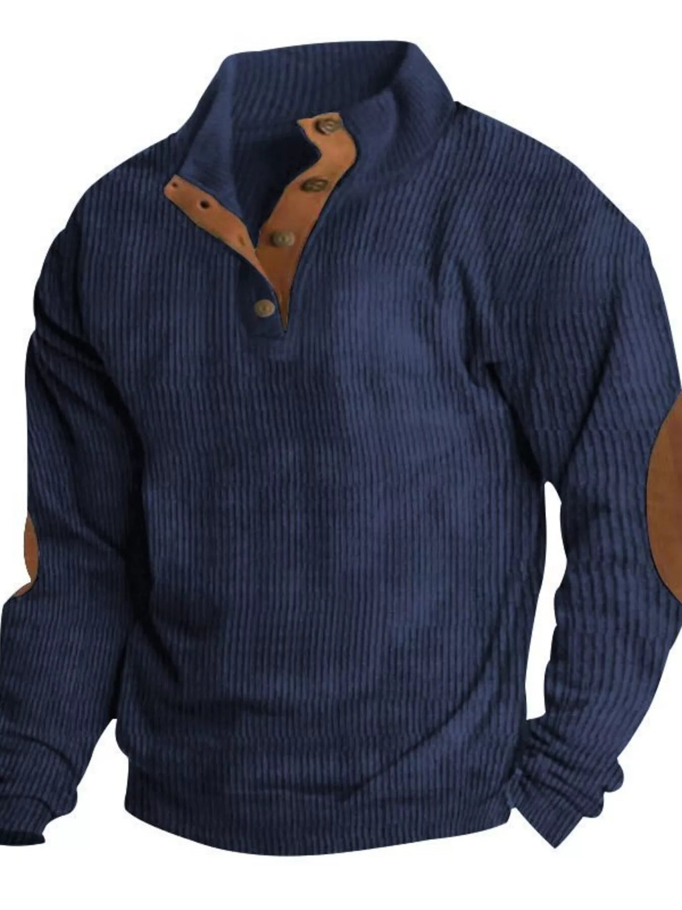 Men's Full Size Button Detail Long Sleeve Sweatshirt Plus Size