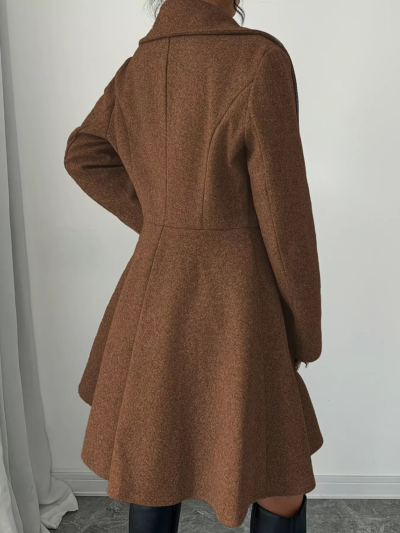 Classic Fit & Flare Double-Breasted Coat