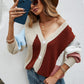Contrast Button Front V-Neck Cardigan