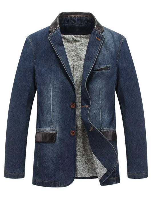Men’s Plus Size Classic Denim Blazer