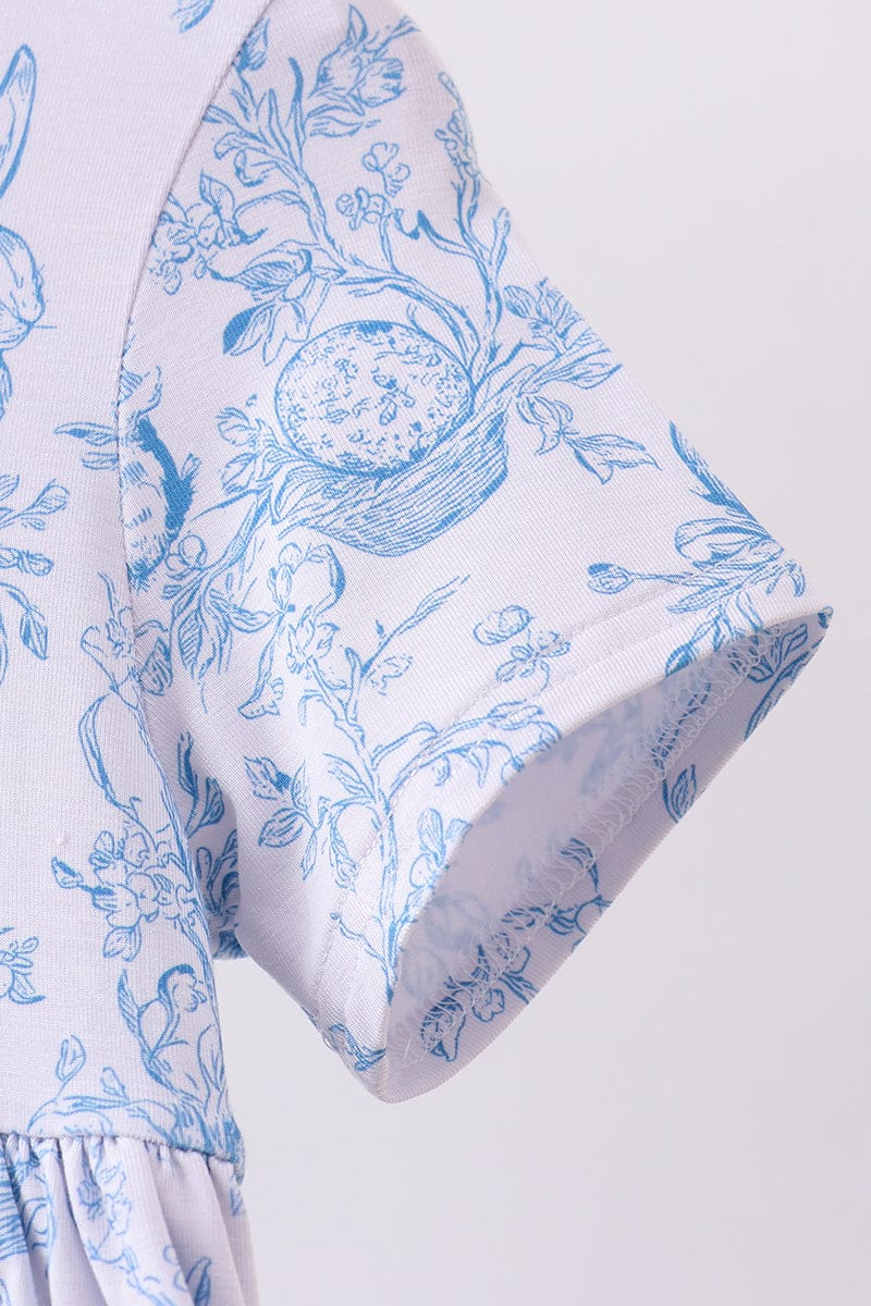 Blue bunny egg bamboo dress