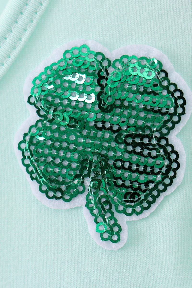 Mint clover sequin ruffle tiered dress