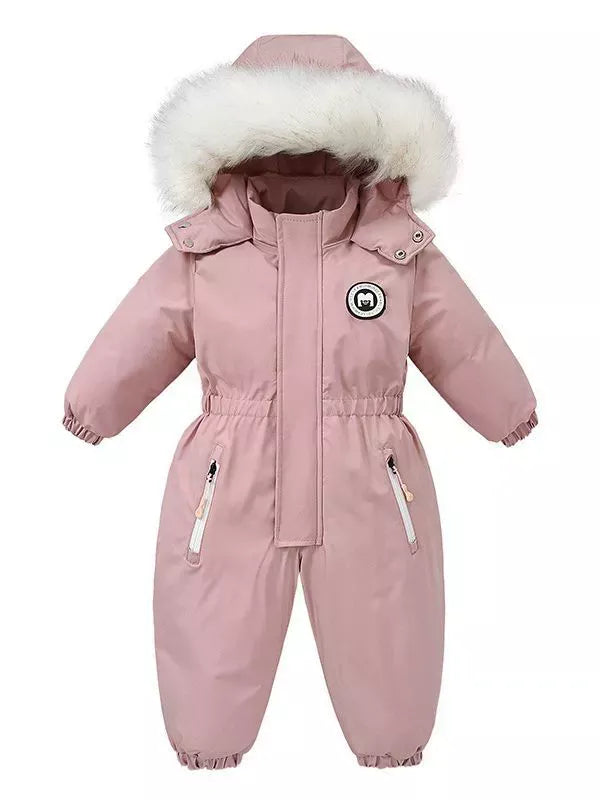 Children's Faux Fur Hood One-Piece