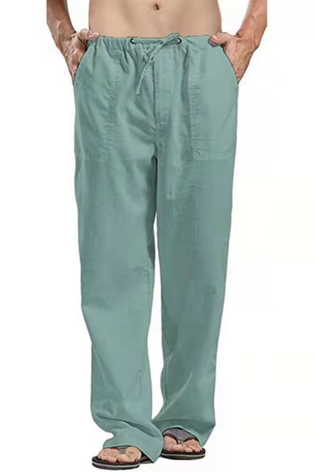 Men's Full Size Drawsrting Straight Leg Pants Plus Size