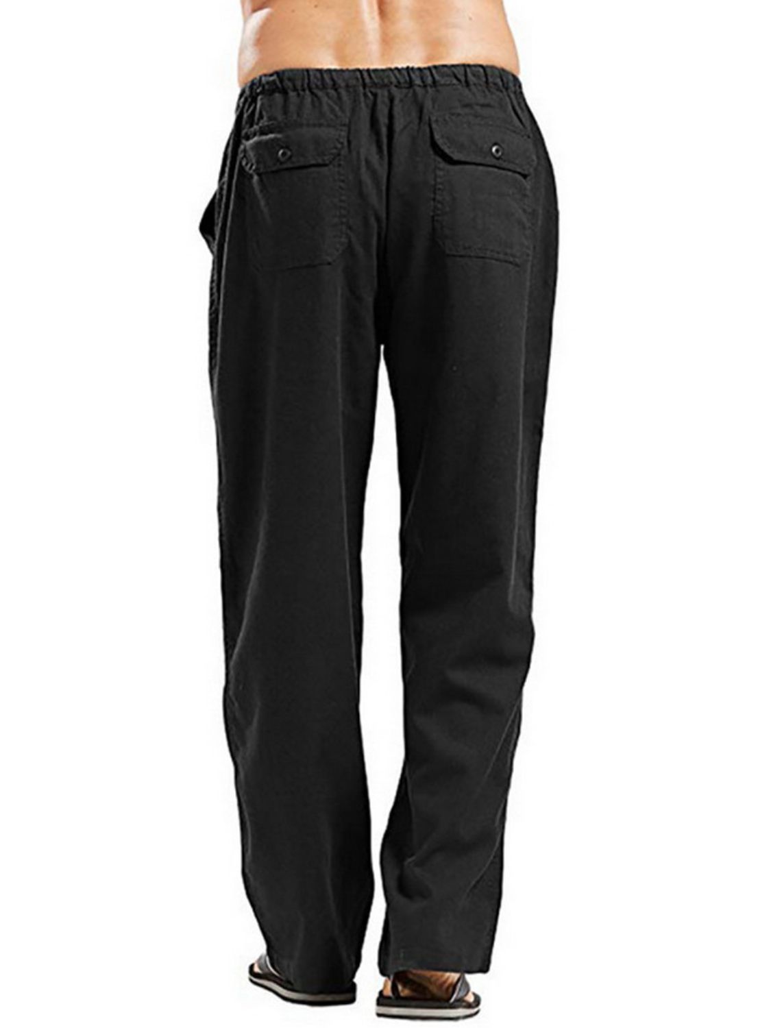 Men's Full Size Drawsting Straight Leg Pants Plus Size