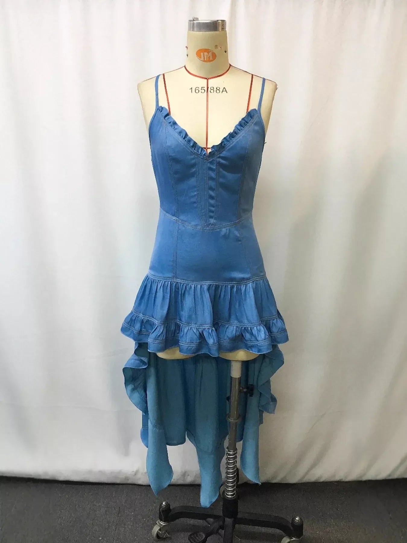 Full Size Ruffle Hem High-Low Cami Dress Plus Size