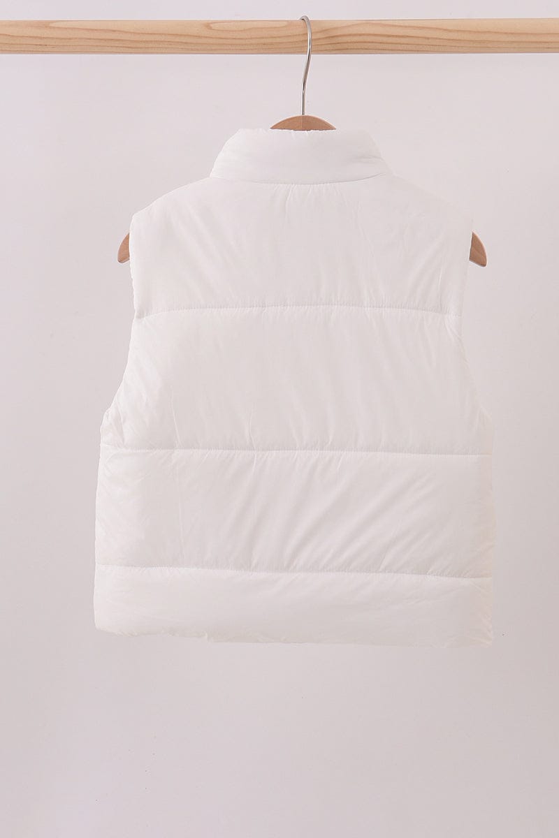 White mom&me puffer vest