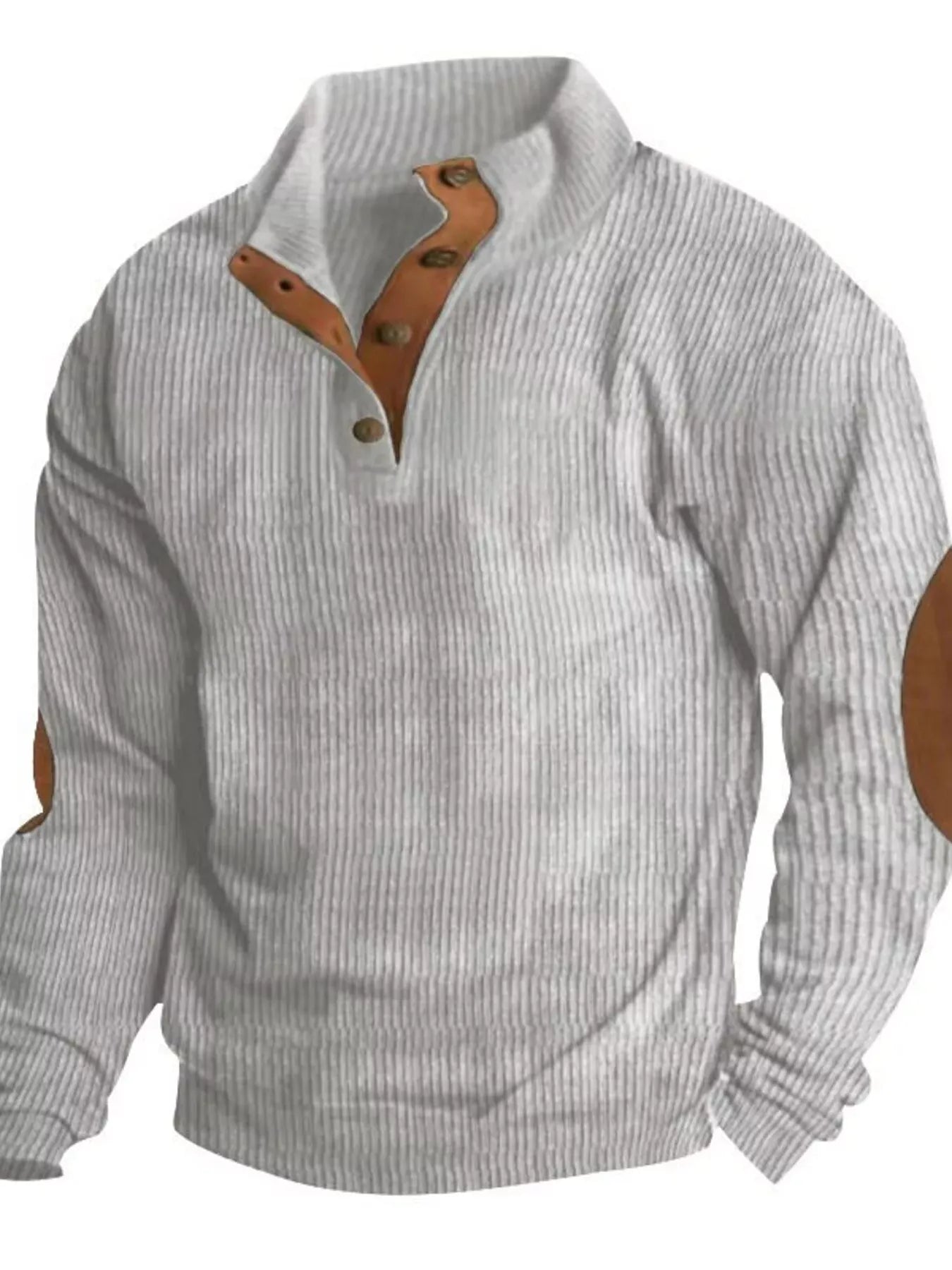 Men's Full Size Button Detail Long Sleeve Sweatshirt Plus Size