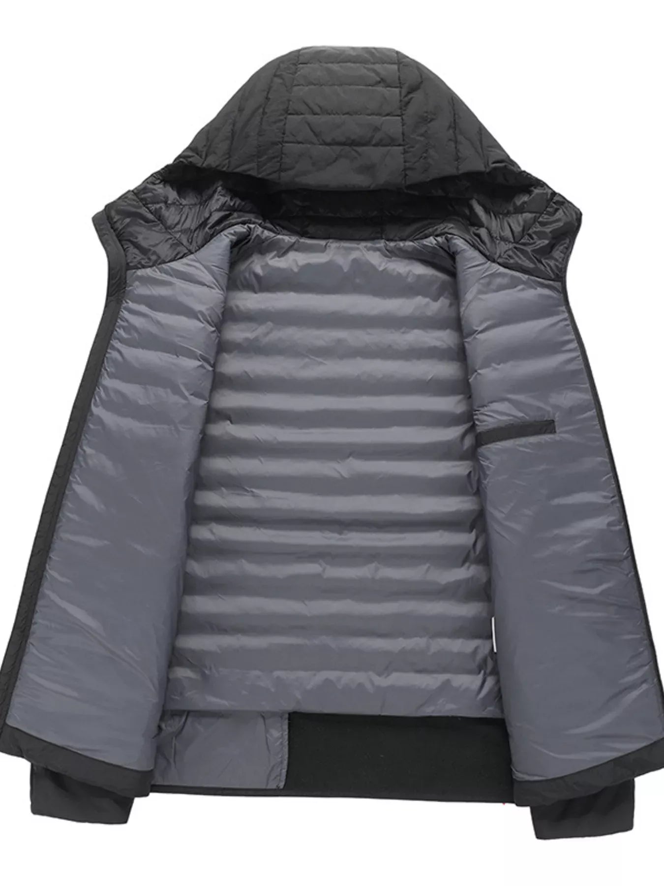 Men's Plus Size Lightweight Hooded Puffer Jacket