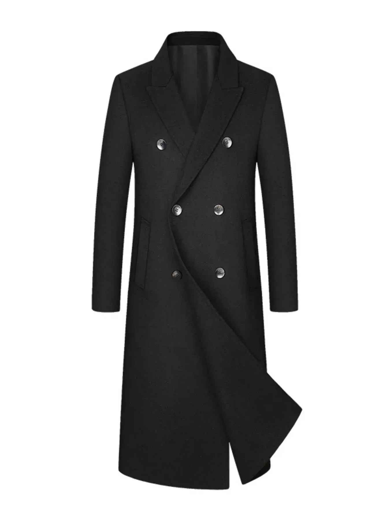 Men’s Plus Size Wool Blend Longline Coat