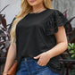 Plus Size Butterfly Sleeve Round Neck Top