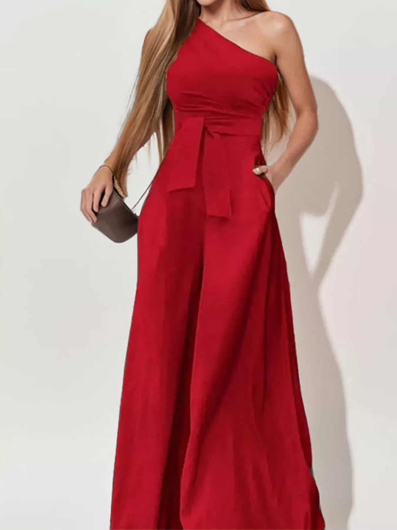 Full Size One-Shoulder Wide Leg Jumpsuit Plus Size