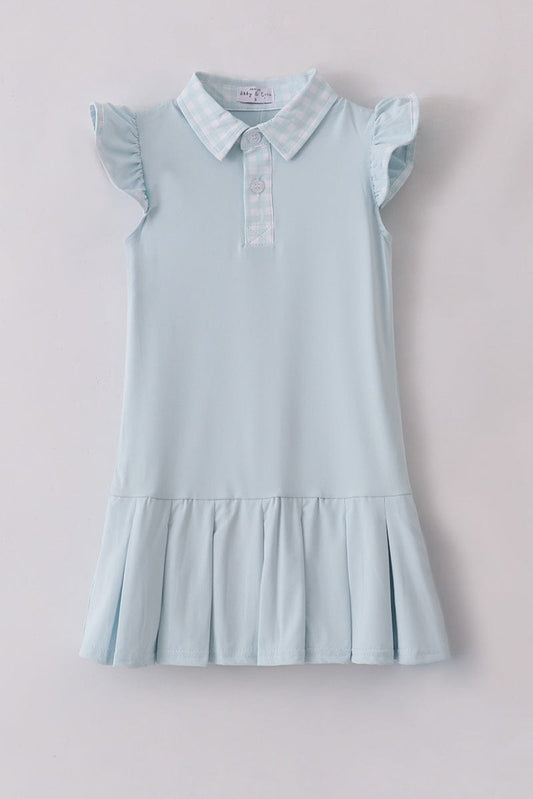 Blue active ruffle dress set