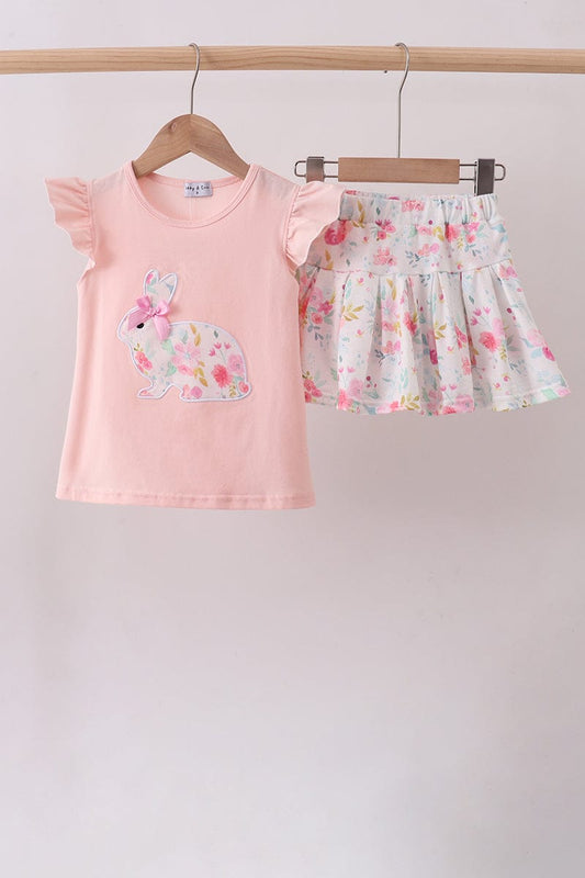 Cute As a Bunny Floral Skirt Set