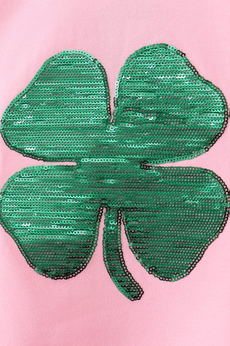 Pink clover glitter mom&me top