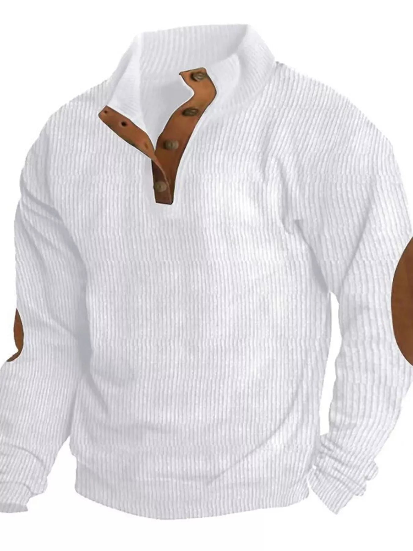 Men's Full Size Button Detail Long Sleeve Sweatshirt Plus Size