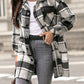 Pocketed Plaid Button Up Dropped Shoulder Shacket