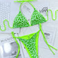 Leopard Print Halter Neck Tie Side Bikini Set