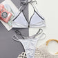 Faux Layered Halter Neck Two-Piece Bikini Set