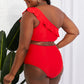 Marina West Swim Seaside Romance Ruffle One-Shoulder Bikini in Red