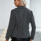 Plaid Double Breasted Long Sleeve Jacket